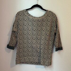 Maison Jules Leopard Print Sweater Top